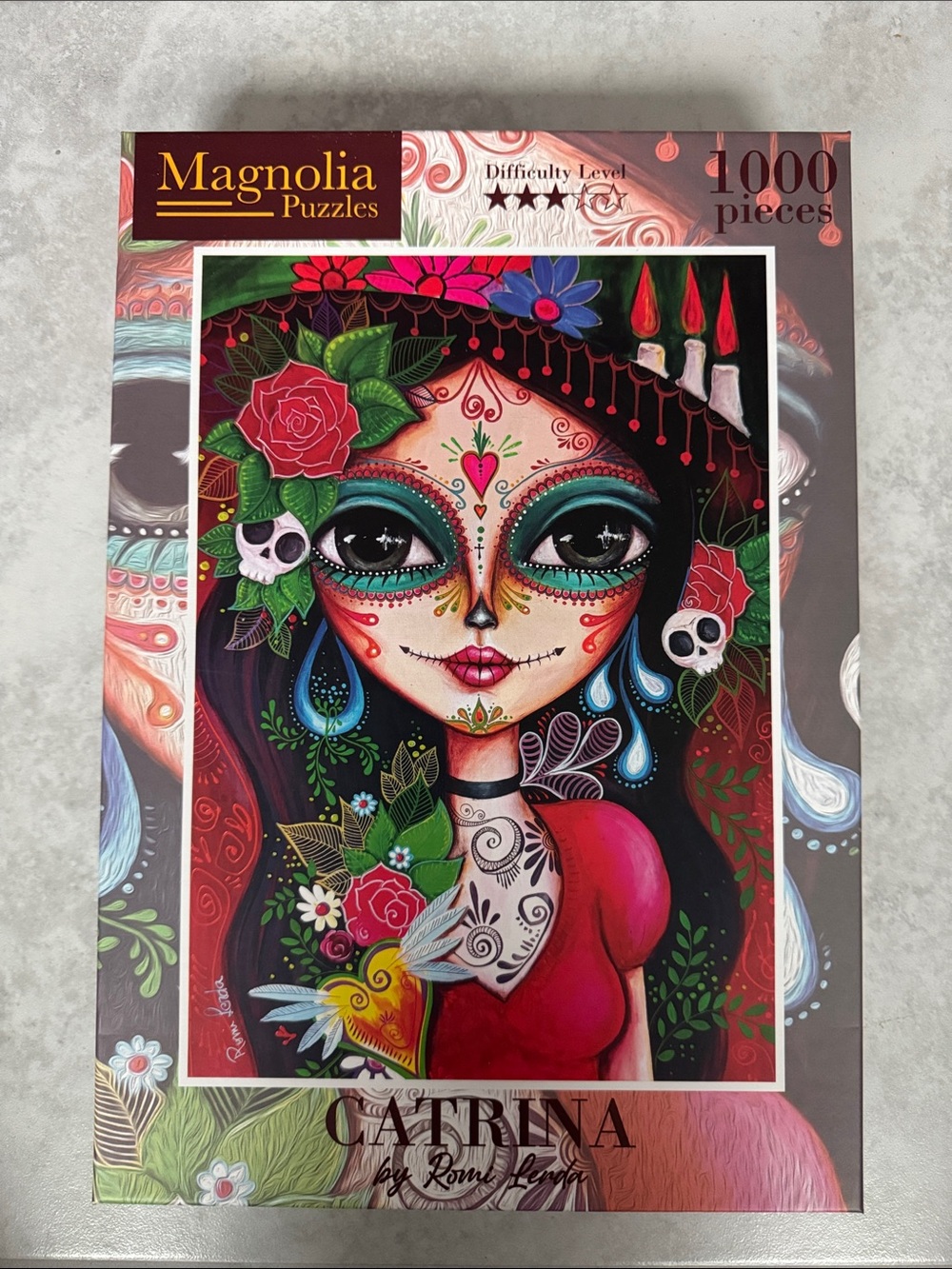 Magnolia Puzzles "Catrina" 1000-Piece Colorful Day of the Dead Artwork